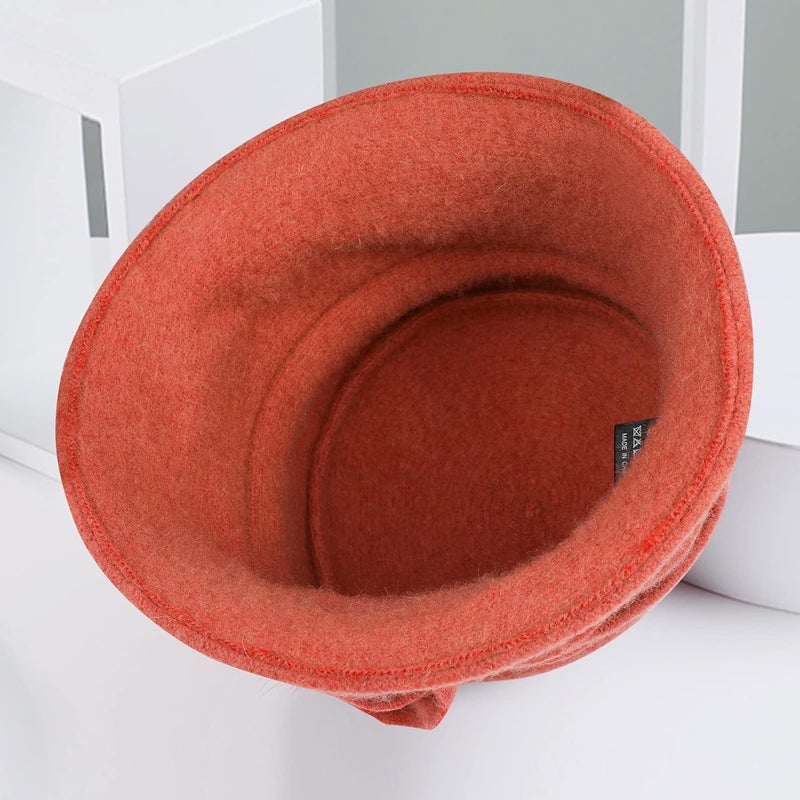 Sumolux Women Beret Hat French Vintage Floral Wool Dress Cloche Classic Winter Hat 1920s - Image 5